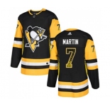 Adidas Pittsburgh Penguins #7 Paul Martin Authentic Black Drift Fashion NHL Jersey