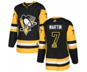 Adidas Pittsburgh Penguins #7 Paul Martin Authentic Black Drift Fashion NHL Jersey