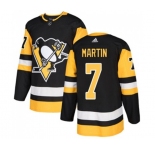 Adidas Pittsburgh Penguins #7 Paul Martin Authentic Black Home NHL Jersey