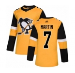 Adidas Pittsburgh Penguins #7 Paul Martin Authentic Gold Alternate NHL Jersey