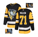 Adidas Pittsburgh Penguins #71 Evgeni Malkin Authentic Black Fashion Gold NHL Jersey