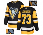 Adidas Pittsburgh Penguins #73 Jack Johnson Authentic Black Fashion Gold NHL Jersey