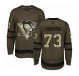 Adidas Pittsburgh Penguins #73 Jack Johnson Authentic Green Salute to Service NHL Jersey
