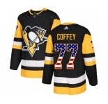 Adidas Pittsburgh Penguins #77 Paul Coffey Authentic Black USA Flag Fashion NHL Jersey
