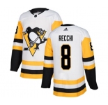 Adidas Pittsburgh Penguins #8 Mark Recchi Authentic White Away NHL Jersey