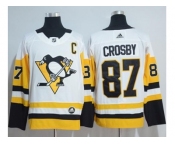 Adidas Pittsburgh Penguins #87 Sidney Crosby White Road Authentic Stitched NHL Jersey