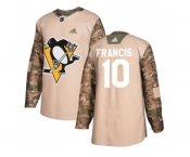 Men Adidas Pittsburgh Penguins #10 Ron Francis Camo Authentic 2017 Veterans Day Stitched NHL Jersey