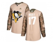 Men Adidas Pittsburgh Penguins #17 Bryan Rust Camo Authentic 2017 Veterans Day Stitched NHL Jersey
