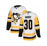 Men Adidas Pittsburgh Penguins #30 Matt Murray White Road Authentic Stitched NHL Jersey