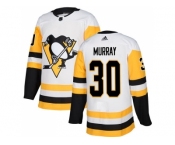 Men Adidas Pittsburgh Penguins #30 Matt Murray White Road Authentic Stitched NHL Jersey