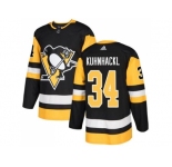 Men Adidas Pittsburgh Penguins #34 Tom Kuhnhackl Black Home Authentic Stitched NHL Jersey
