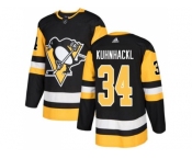 Men Adidas Pittsburgh Penguins #34 Tom Kuhnhackl Black Home Authentic Stitched NHL Jersey
