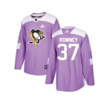 Men Adidas Pittsburgh Penguins #37 Carter Rowney Purple Authentic Fights Cancer Stitched NHL Jersey