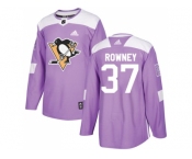 Men Adidas Pittsburgh Penguins #37 Carter Rowney Purple Authentic Fights Cancer Stitched NHL Jersey