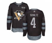 Men Adidas Pittsburgh Penguins #4 Justin Schultz Black 1917-2017 100th Anniversary Stitched NHL Jersey