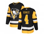 Men Adidas Pittsburgh Penguins #4 Justin Schultz Black Home Authentic Stitched NHL Jersey