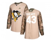 Men Adidas Pittsburgh Penguins #43 Conor Sheary Camo Authentic 2017 Veterans Day Stitched NHL Jersey