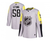 Men Adidas Pittsburgh Penguins #58 Kris Letang Gray 2018 All-Star Metro Division Authentic Stitched NHL Jersey