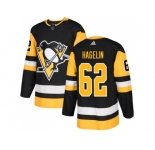 Men Adidas Pittsburgh Penguins #62 Carl Hagelin Black Home Authentic Stitched NHL Jersey
