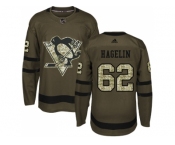 Men Adidas Pittsburgh Penguins #62 Carl Hagelin Green Salute to Service Stitched NHL Jersey