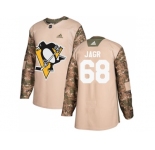 Men Adidas Pittsburgh Penguins #68 Jaromir Jagr Camo Authentic 2017 Veterans Day Stitched NHL Jersey