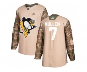 Men Adidas Pittsburgh Penguins #7 Joe Mullen Camo Authentic 2017 Veterans Day Stitched NHL Jersey