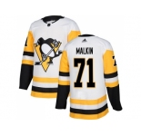 Men Adidas Pittsburgh Penguins #71 Evgeni Malkin White Road Authentic Stitched NHL Jersey