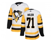 Men Adidas Pittsburgh Penguins #71 Evgeni Malkin White Road Authentic Stitched NHL Jersey