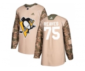 Men Adidas Pittsburgh Penguins #75 Ryan Reaves Camo Authentic 2017 Veterans Day Stitched NHL Jersey
