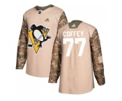 Men Adidas Pittsburgh Penguins #77 Paul Coffey Camo Authentic 2017 Veterans Day Stitched NHL Jersey