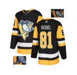Men Adidas Pittsburgh Penguins #81 Phil Kessel Black Home Authentic Fashion Gold Stitched NHL Jersey