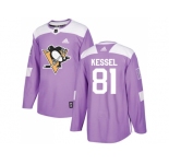Men Adidas Pittsburgh Penguins #81 Phil Kessel Purple Authentic Fights Cancer Stitched NHL Jersey