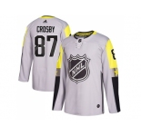 Men Adidas Pittsburgh Penguins #87 Sidney Crosby Gray 2018 All-Star Metro Division Authentic Stitched NHL Jersey