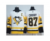 Men Adidas Pittsburgh Penguins #87 Sidney Crosby White Road Authentic Stitched NHL Jersey