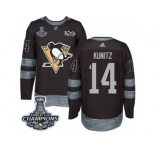 Men's Adidas Pittsburgh Penguins #14 Chris Kunitz Premier Black 1917-2017 100th Anniversary 2017 Stanley Cup Champions NHL Jersey