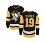 Men's Adidas Pittsburgh Penguins #19 Bryan Trottier Authentic Black Home NHL Jersey