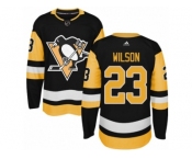 Men's Adidas Pittsburgh Penguins #23 Scott Wilson Authentic Black Home NHL Jersey