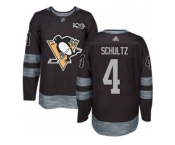 Men's Adidas Pittsburgh Penguins #4 Justin Schultz Authentic Black 1917-2017 100th Anniversary NHL Jersey