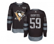 Men's Adidas Pittsburgh Penguins #59 Jake Guentzel Premier Black 1917-2017 100th Anniversary NHL Jersey