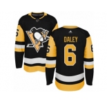 Men's Adidas Pittsburgh Penguins #6 Trevor Daley Authentic Black Home NHL Jersey