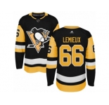 Men's Adidas Pittsburgh Penguins #66 Mario Lemieux Authentic Black Home NHL Jersey