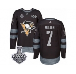 Men's Adidas Pittsburgh Penguins #7 Joe Mullen Premier Black 1917-2017 100th Anniversary 2017 Stanley Cup Final NHL Jersey