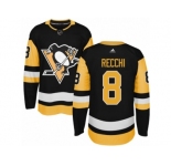 Men's Adidas Pittsburgh Penguins #8 Mark Recchi Authentic Black Home NHL Jersey
