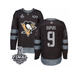 Men's Adidas Pittsburgh Penguins #9 Pascal Dupuis Authentic Black 1917-2017 100th Anniversary 2017 Stanley Cup Final NHL Jersey