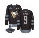 Men's Adidas Pittsburgh Penguins #9 Pascal Dupuis Premier Black 1917-2017 100th Anniversary 2017 Stanley Cup Champions NHL Jersey
