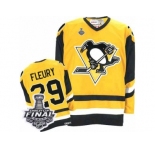 Men's CCM Pittsburgh Penguins #29 Marc-Andre Fleury Authentic Gold Throwback 2017 Stanley Cup Final NHL Jersey