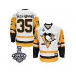 Men's CCM Pittsburgh Penguins #35 Tom Barrasso Authentic White Throwback 2017 Stanley Cup Final NHL Jersey