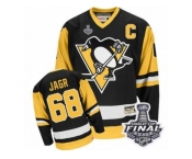 Men's CCM Pittsburgh Penguins #68 Jaromir Jagr Authentic Black Throwback 2017 Stanley Cup Final NHL Jersey