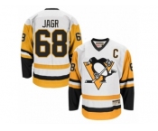 Men's CCM Pittsburgh Penguins #68 Jaromir Jagr Authentic White Throwback NHL Jersey