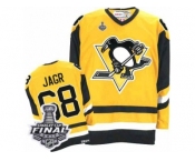 Men's CCM Pittsburgh Penguins #68 Jaromir Jagr Authentic Yellow Throwback 2017 Stanley Cup Final NHL Jersey